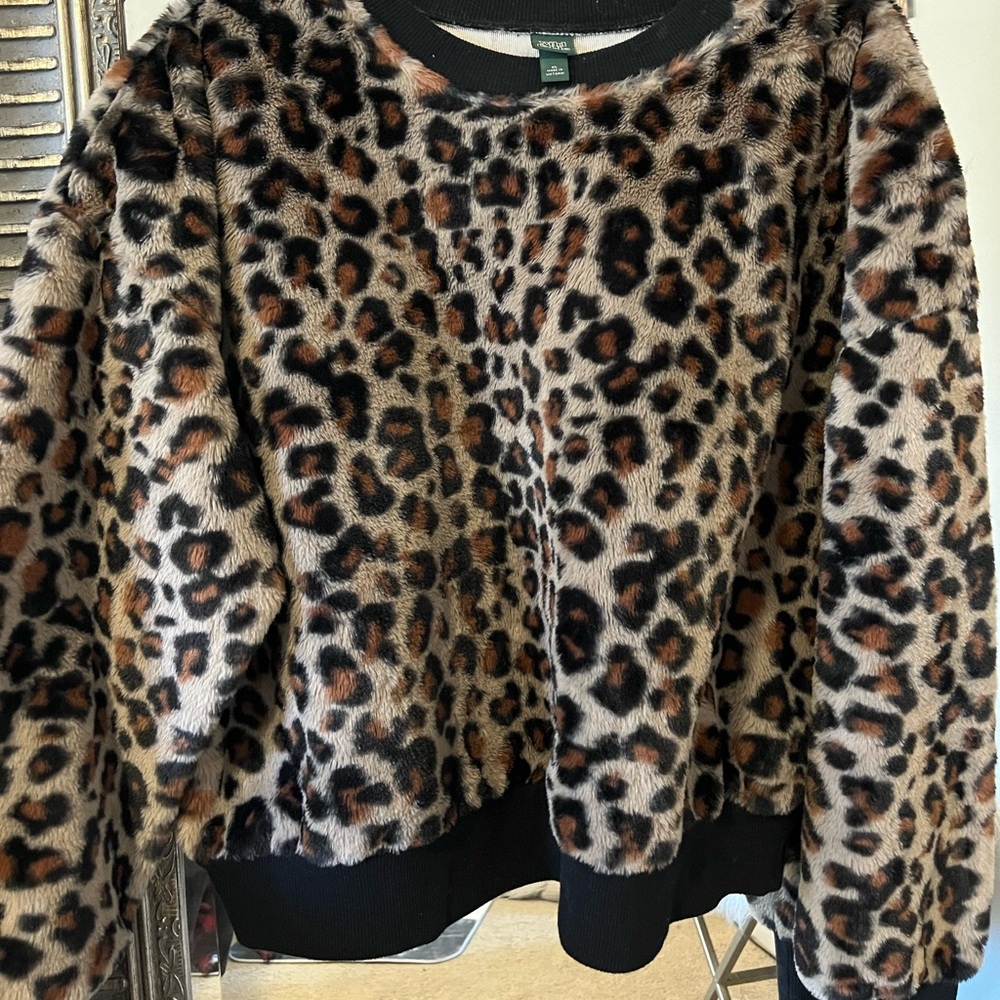 Wild Fable fuzzy fur sweater- Animal print